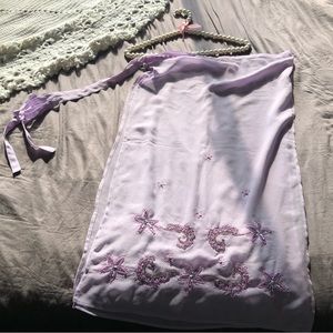 Chiffon Beaded Detailing Sarong Wrap Skirt